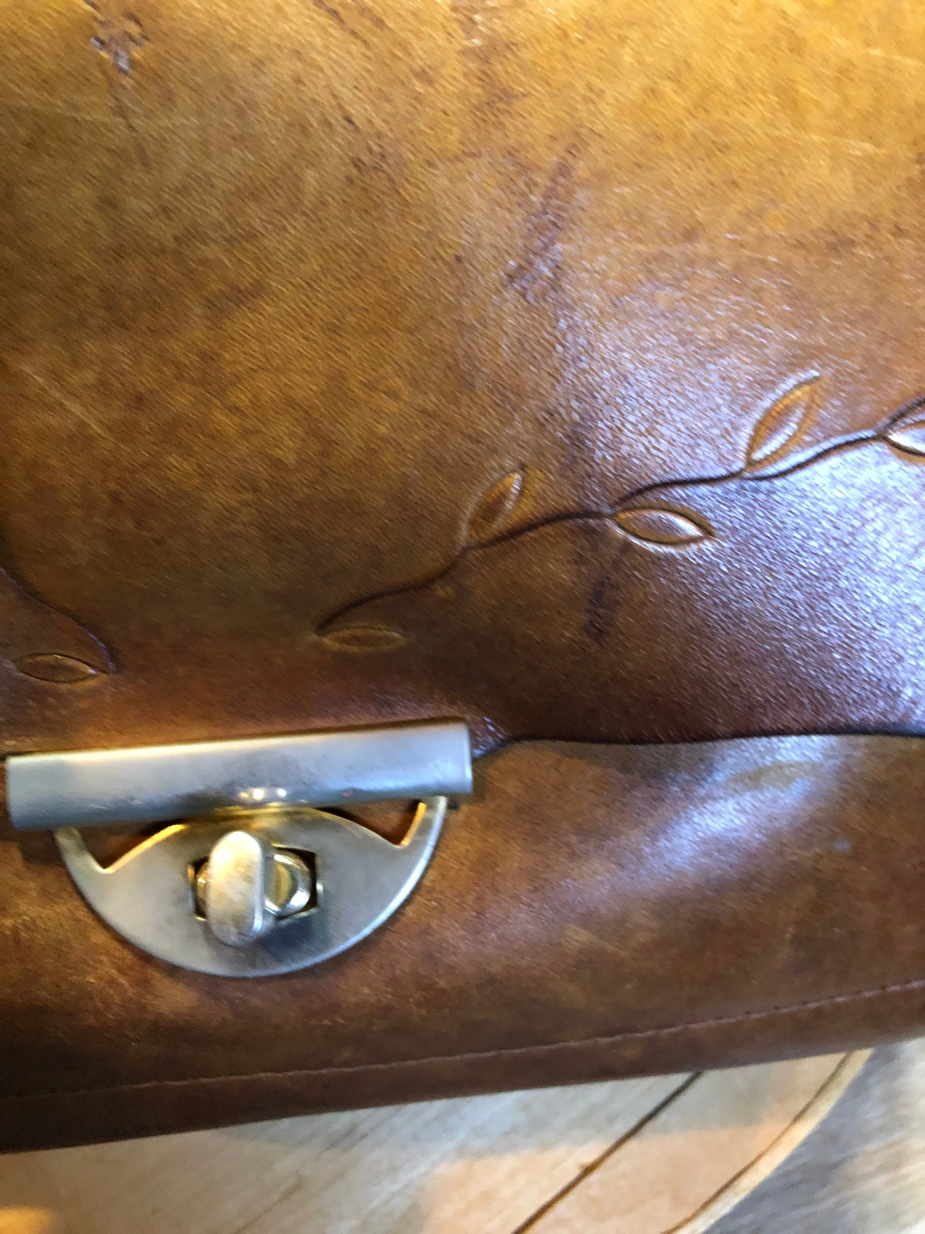 Hand Tooled Leather Saddle Bag, SOLD