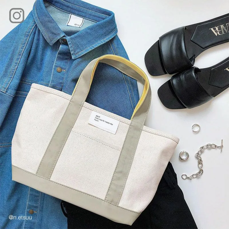 Happy Canvas Tote S