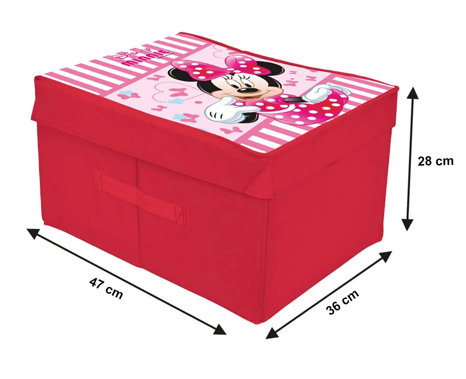 Heart Home Disney Minnie Printed Multipurposes Non-Woven Flodable Storage Box/Oragnizer- Pack of 2 (Pink)-HS43HEARTH26592