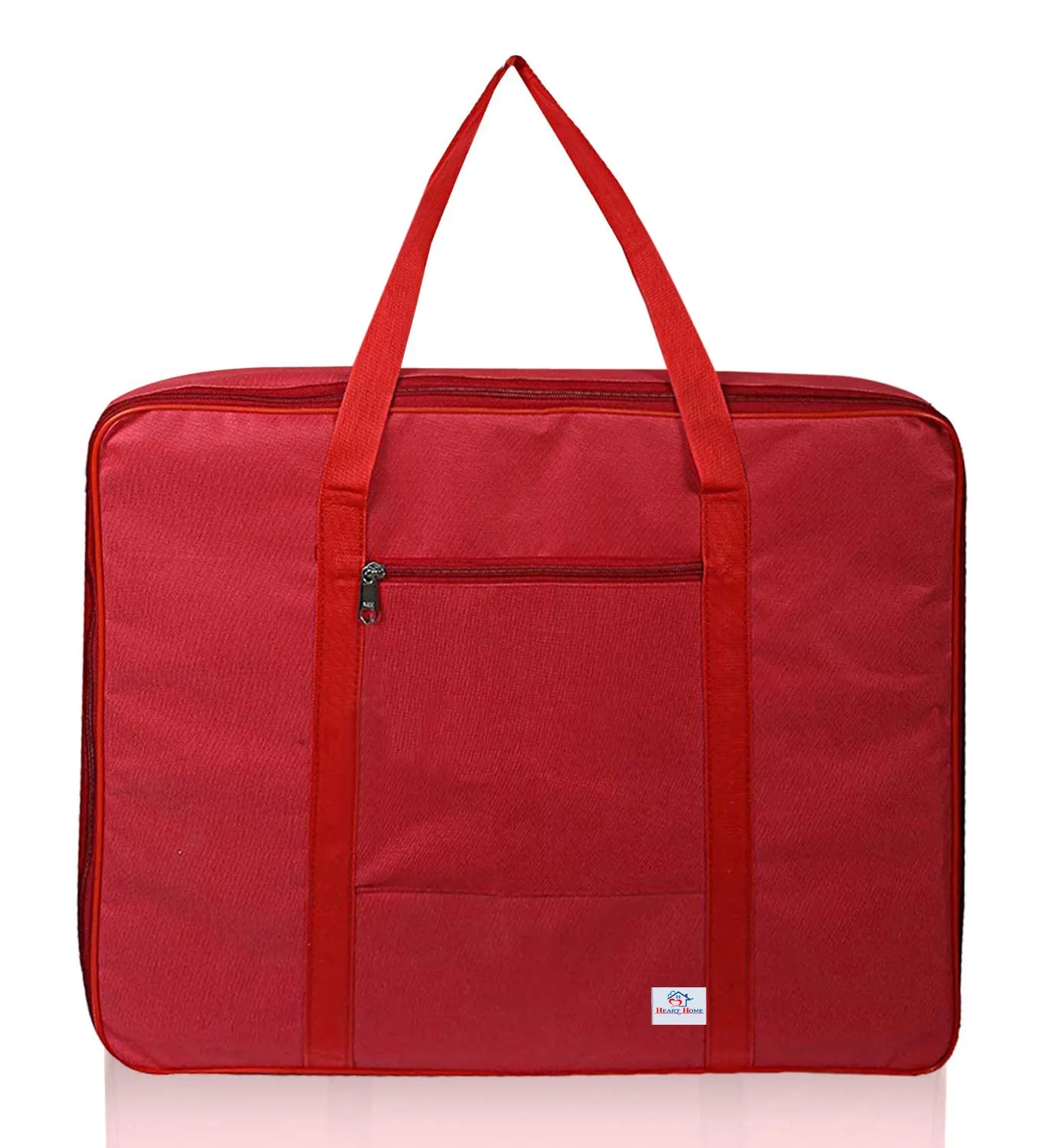 Heart Home Moisture Proof Wardrobe Organizer Storage Bag For Clothes With Zipper Closure and Handle (Red)-HS43HEARTH26641
