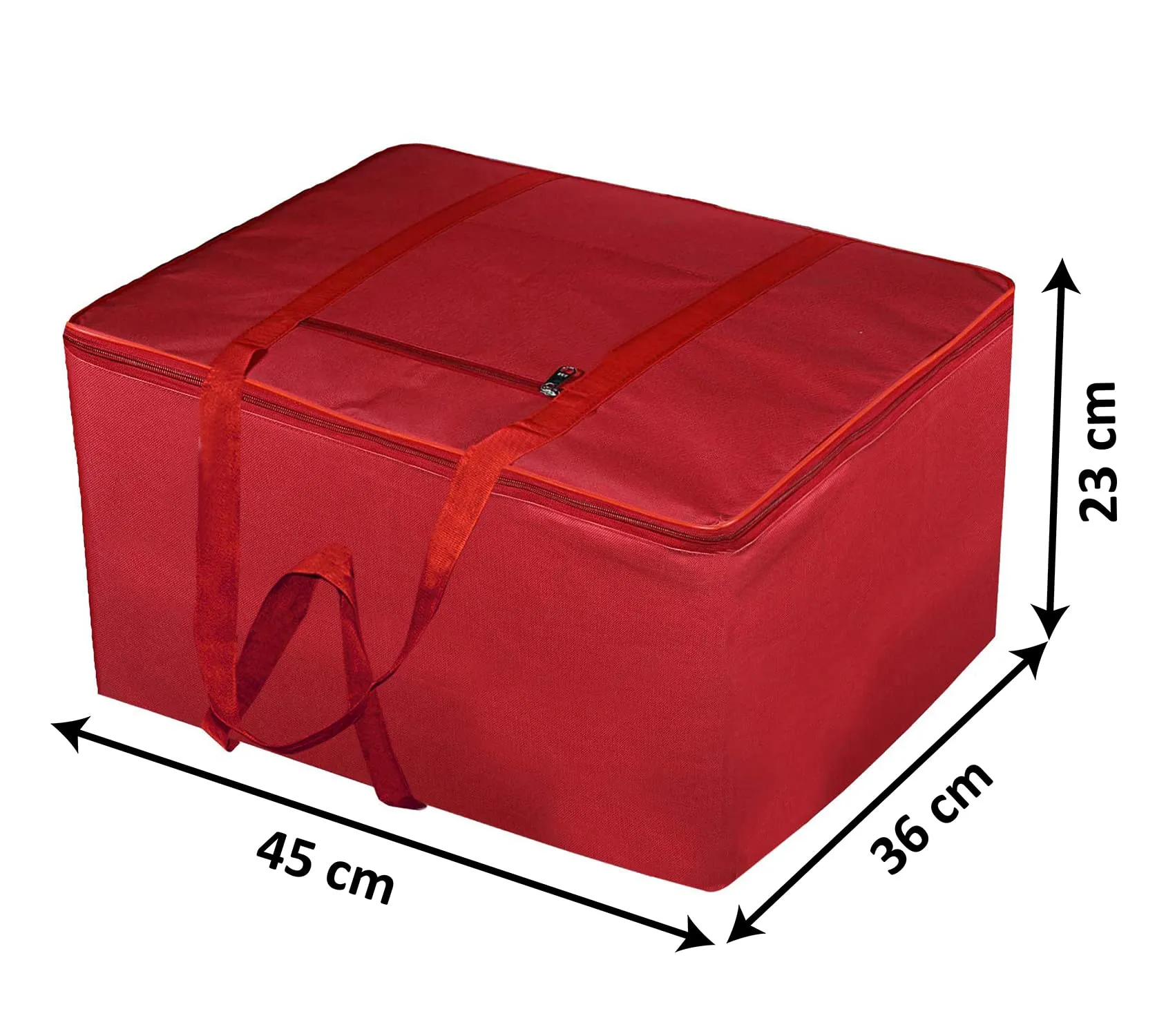 Heart Home Moisture Proof Wardrobe Organizer Storage Bag For Clothes With Zipper Closure and Handle (Red)-HS43HEARTH26641