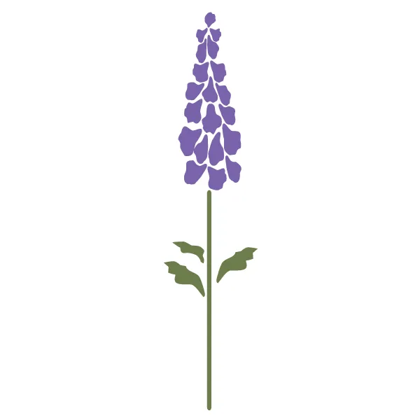 Hollyhock Flower Stencil