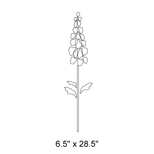Hollyhock Flower Stencil