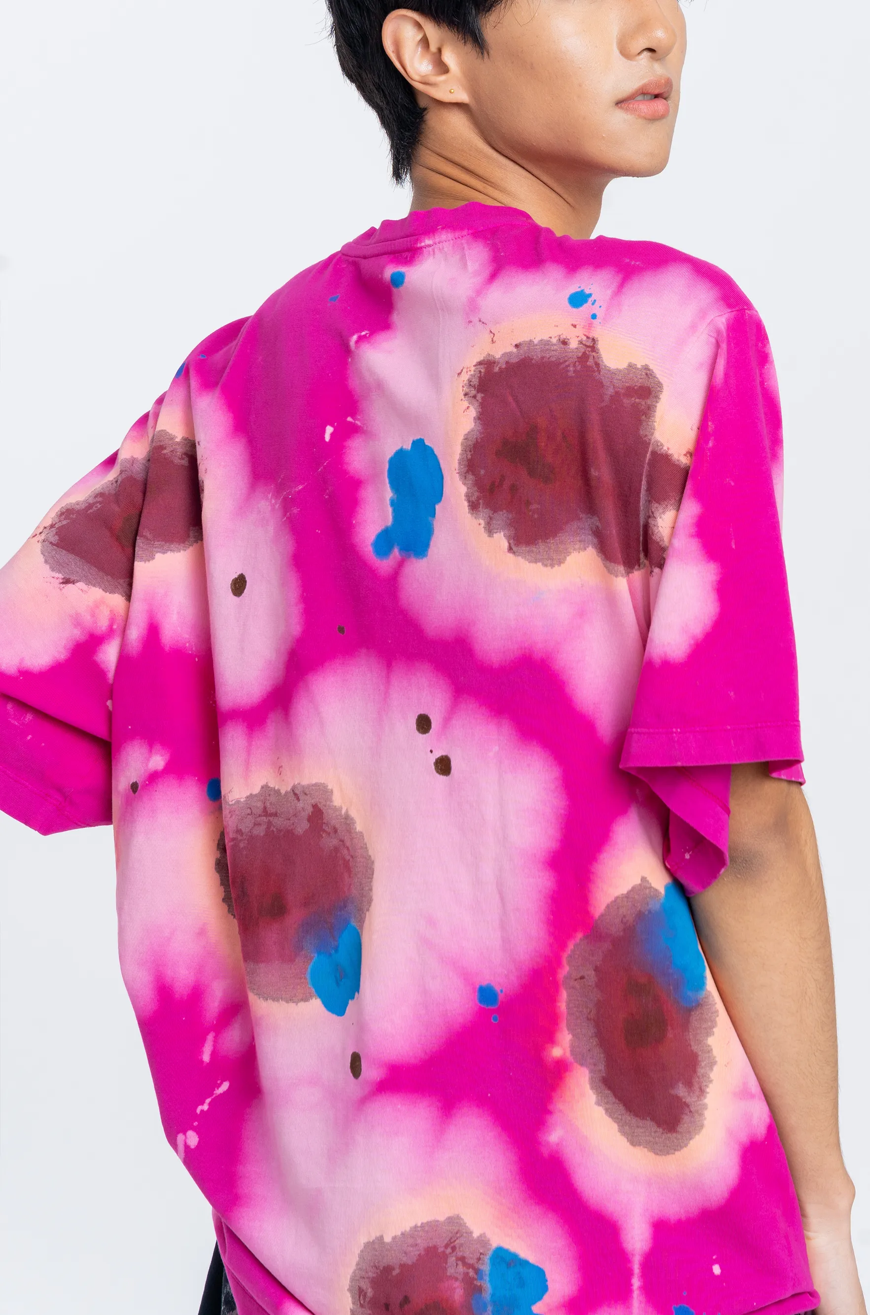 Huemn Blood Washed T-Shirt (Hot Pink)
