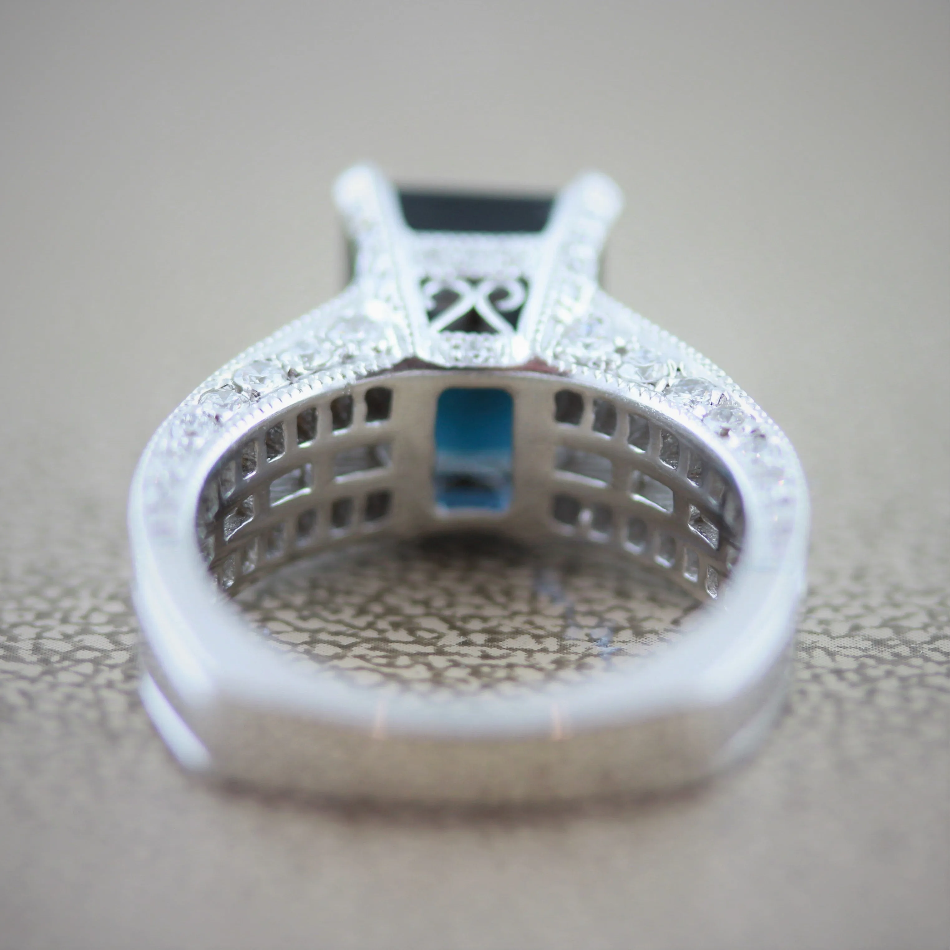 Indicolite Tourmaline Diamond Gold Ring