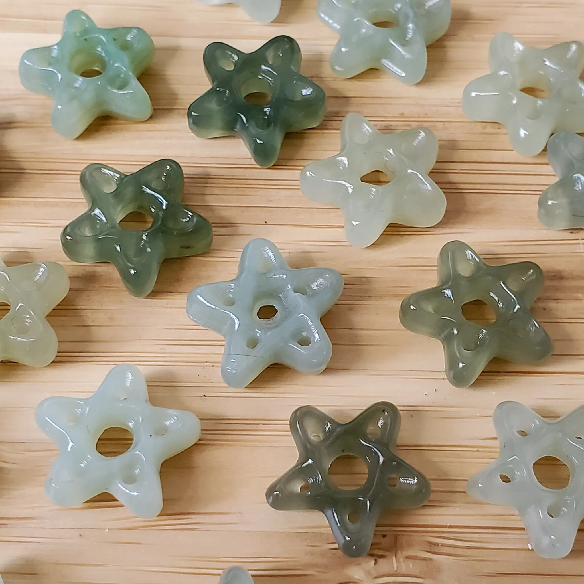 Jade Pentagram Stars