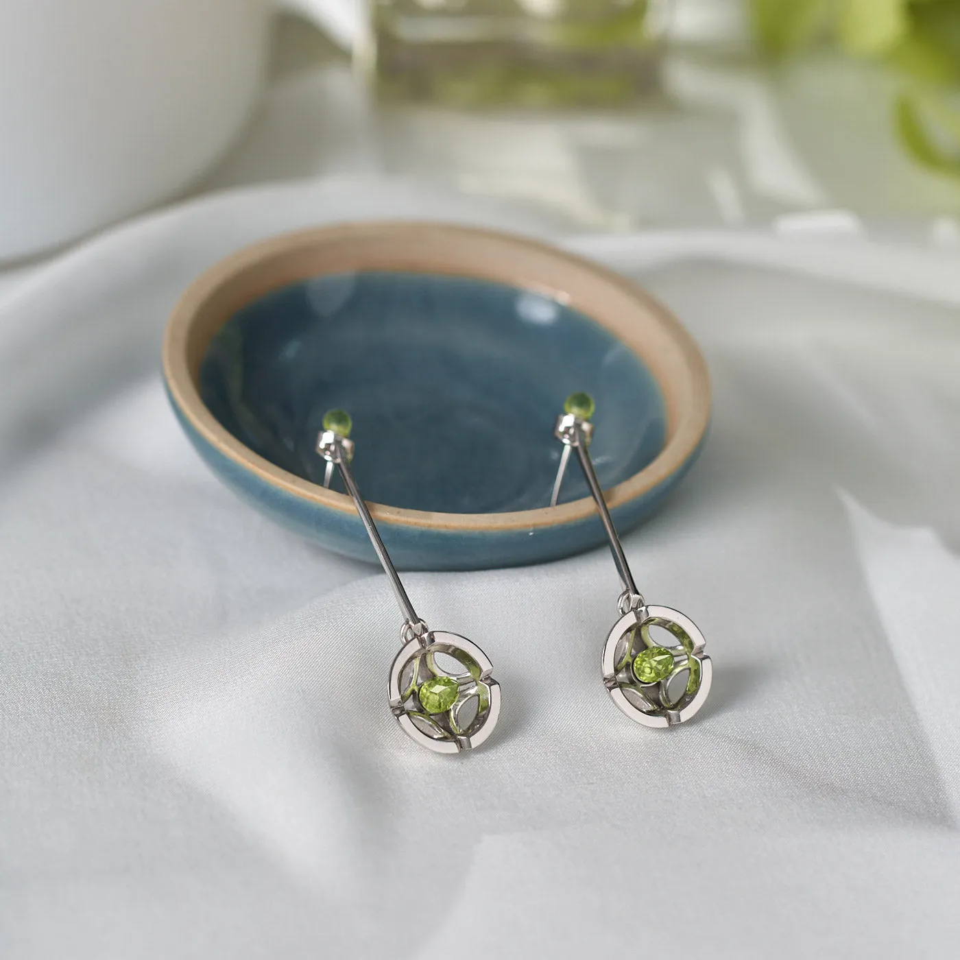 Jalan Besar Drop Earrings - Sterling Silver - Blue Agate