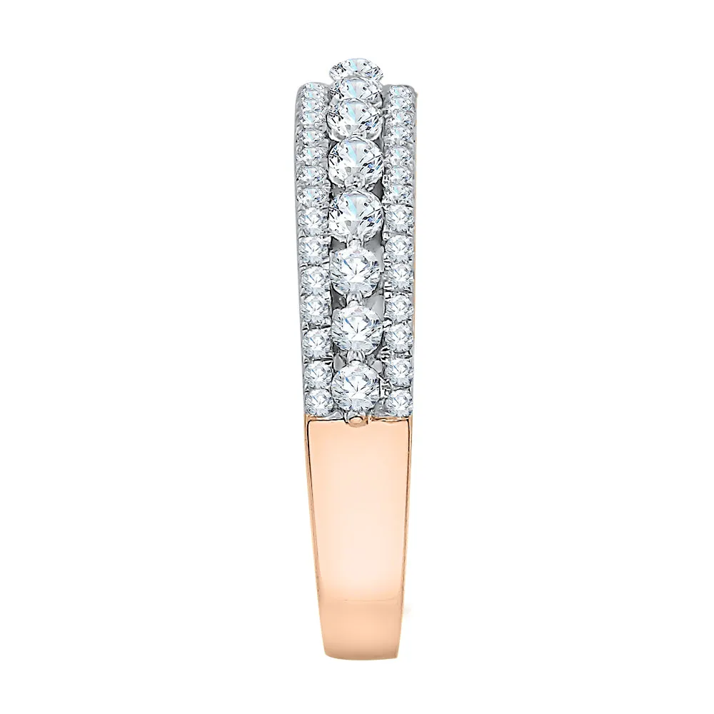 KATARINA Prong set Diamond Triple Row Anniversary Ring (1/2 cttw)