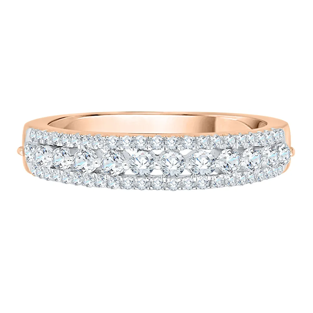 KATARINA Prong set Diamond Triple Row Anniversary Ring (1/2 cttw)
