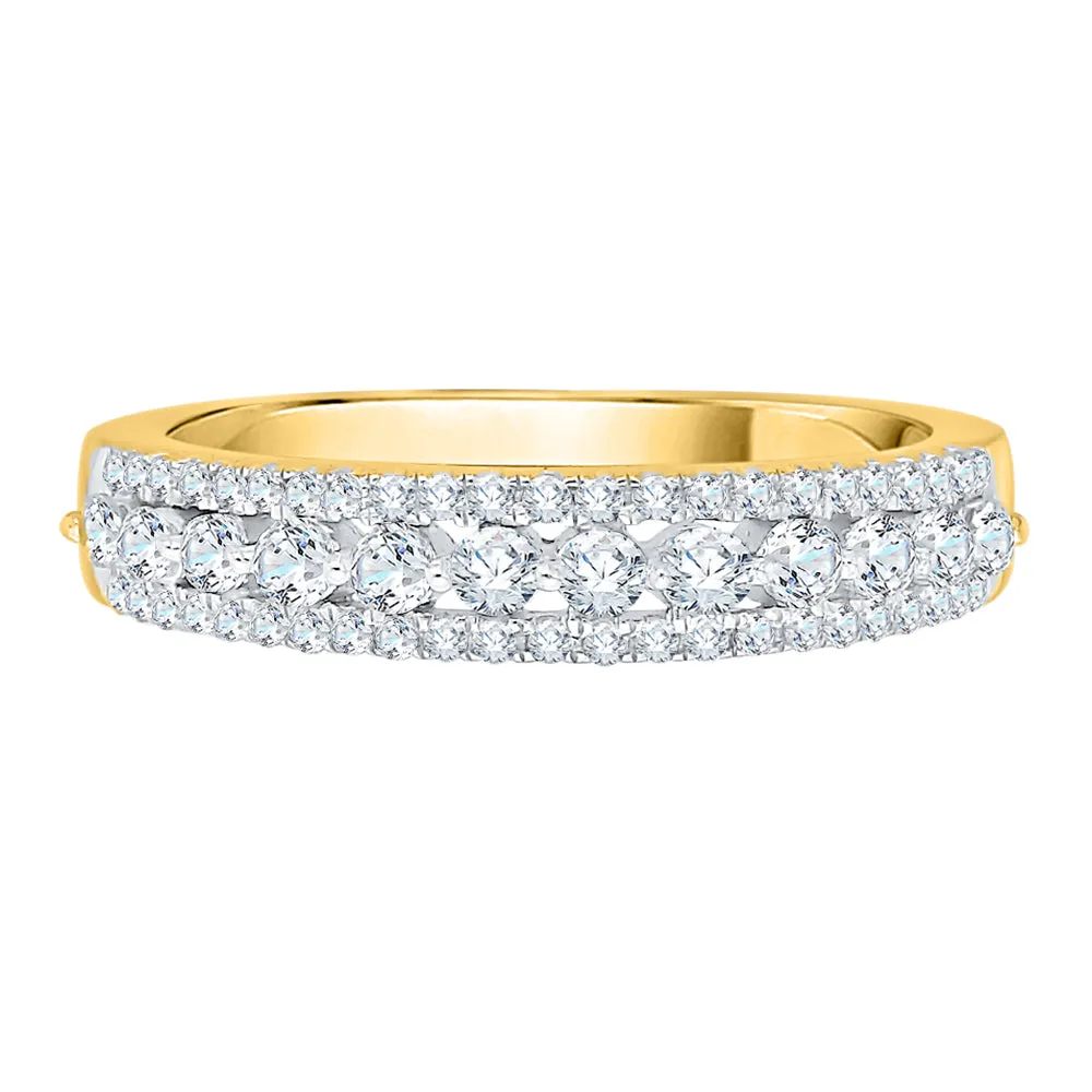 KATARINA Prong set Diamond Triple Row Anniversary Ring (1/2 cttw)