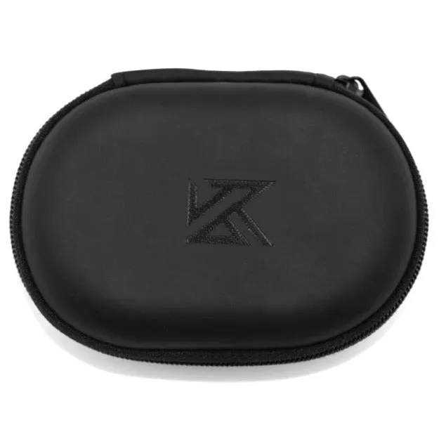 KZ Oval logo Storage Bag Headphones PU Zipper Storage Box Black Portable Hold Storage Box Suitable