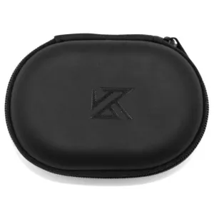 KZ Oval logo Storage Bag Headphones PU Zipper Storage Box Black Portable Hold Storage Box Suitable