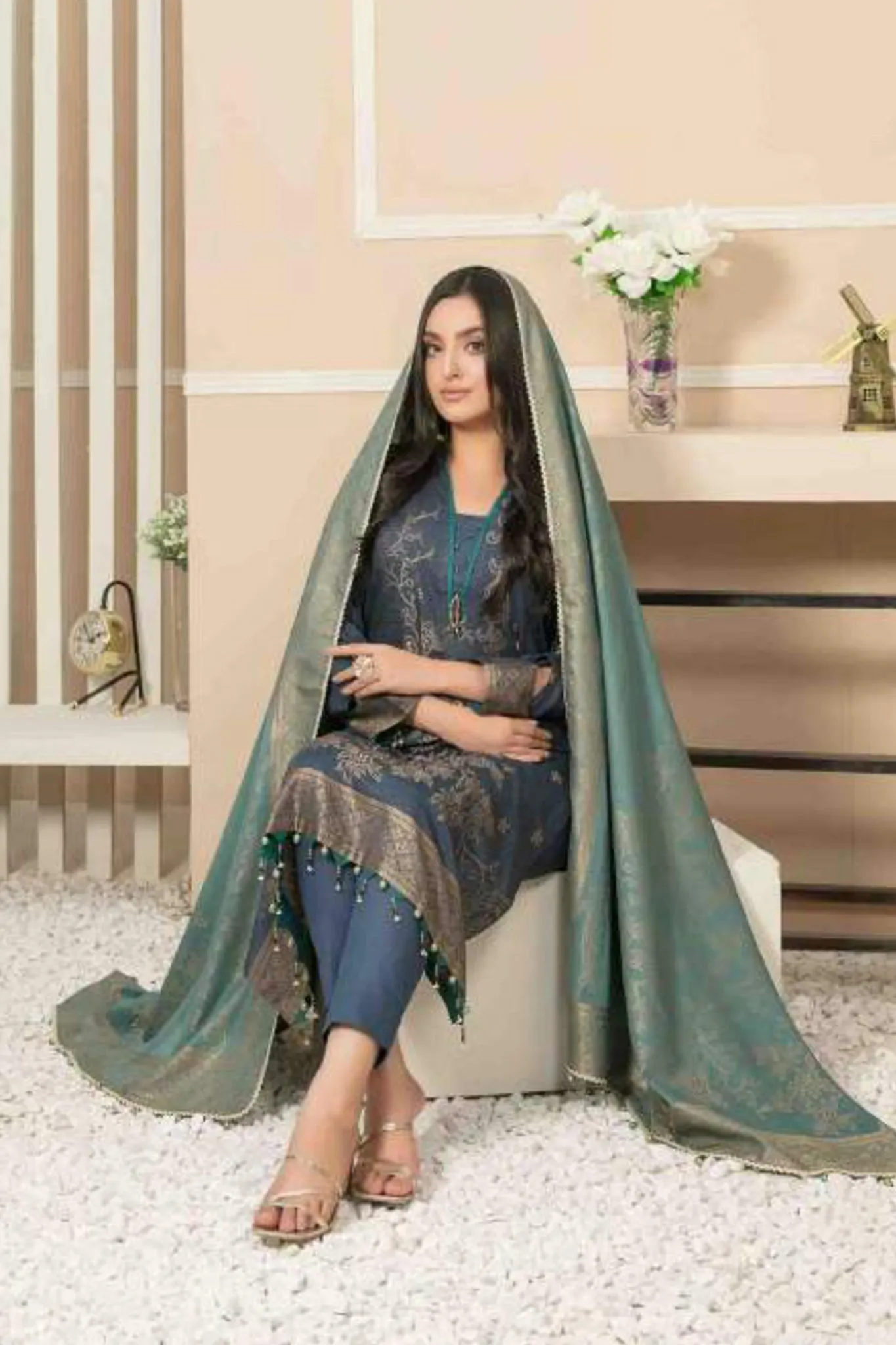 Lamhe by Tawakkal Unstitched 3 Piece Banarsi Lawn Collection'2022-LT-7126