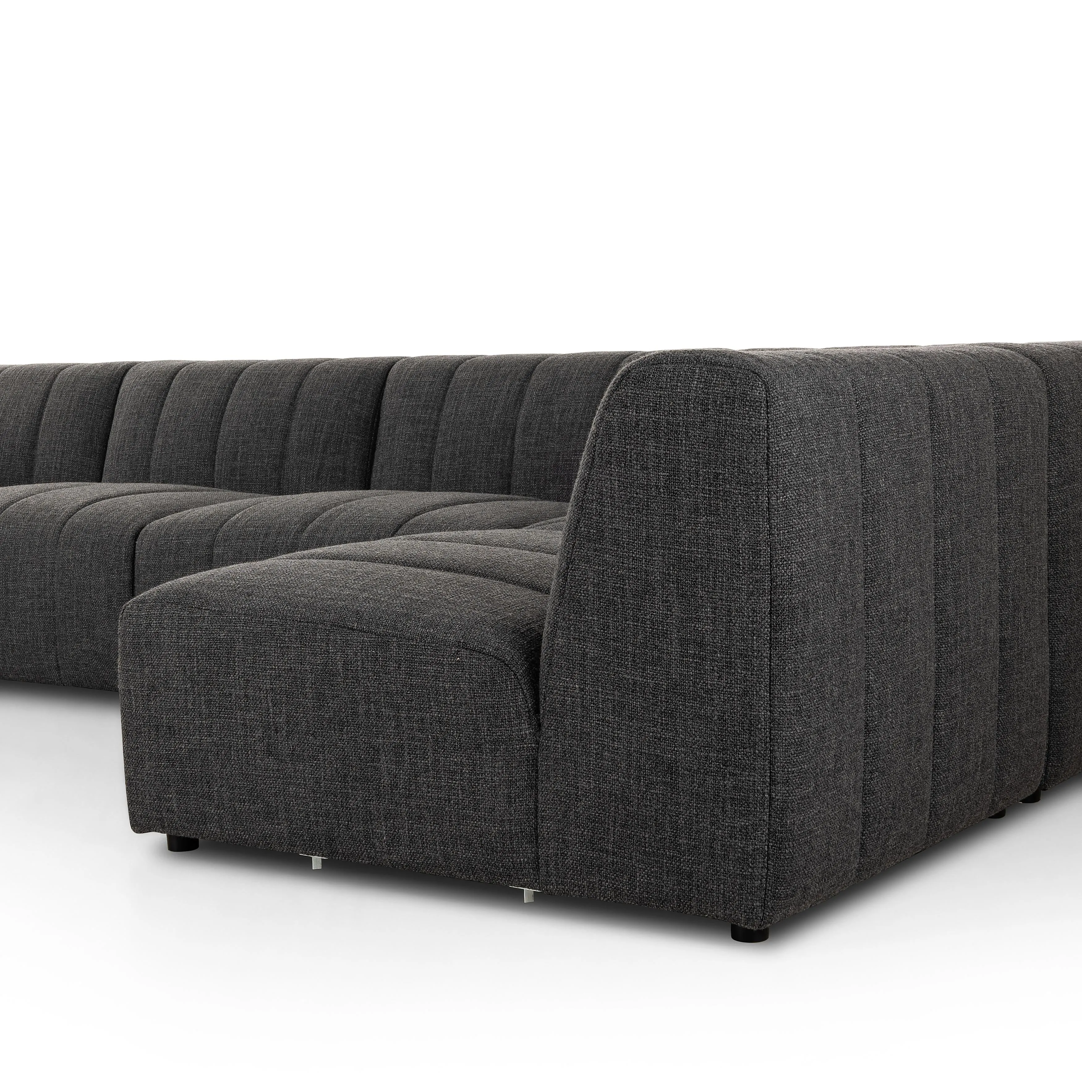Langham Channeled 5pc Laf Chaise Sectional