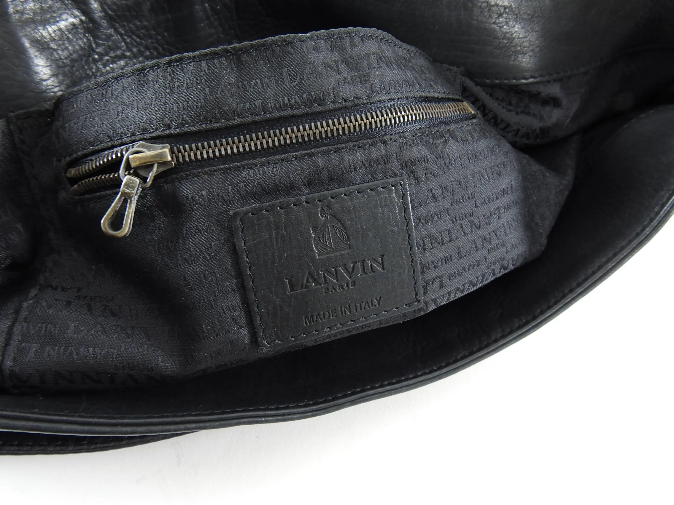 Lanvin Large Black Happy Bag with Chain Strap