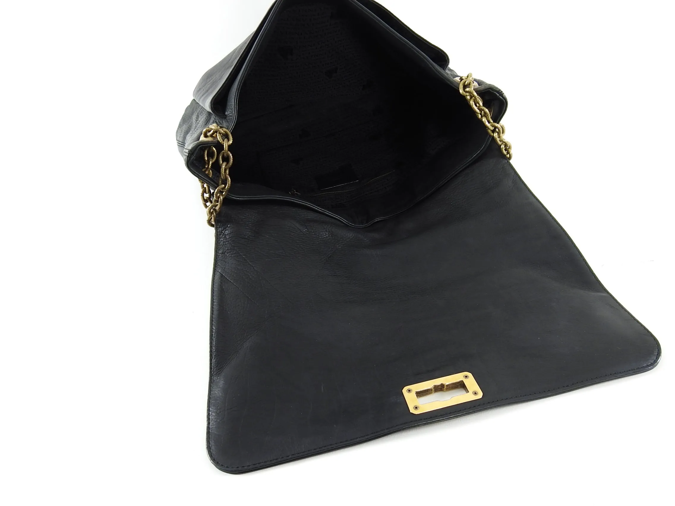 Lanvin Large Black Happy Bag with Chain Strap