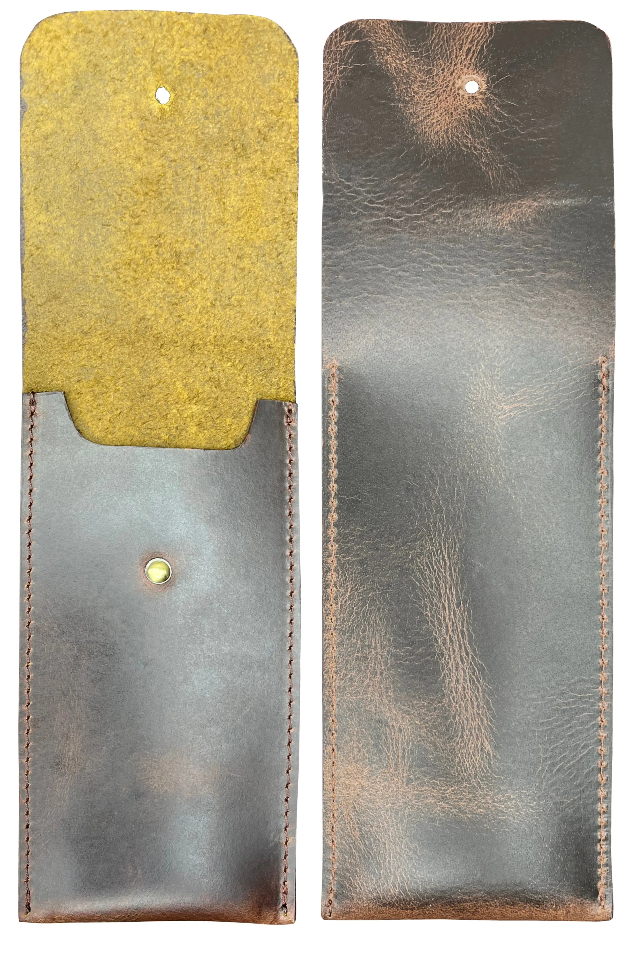 Leather Pen Case - Handmade Pen Protective Sleeve Cover (Walnut Brown)