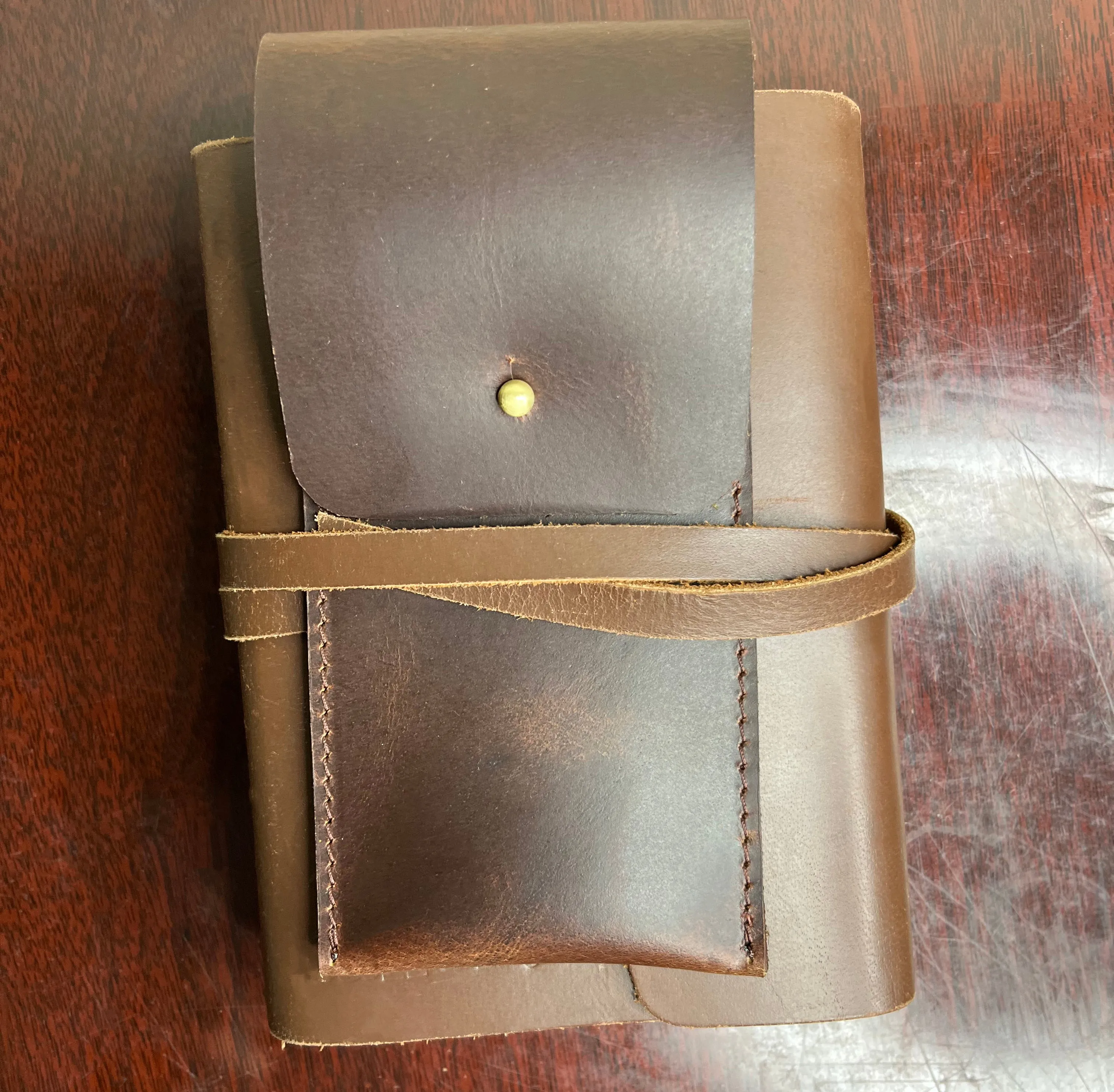 Leather Pen Case - Handmade Pen Protective Sleeve Cover (Walnut Brown)