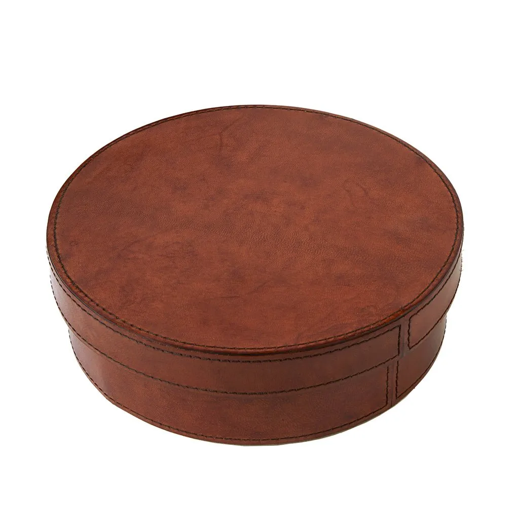 Leather Round Jewellery Box