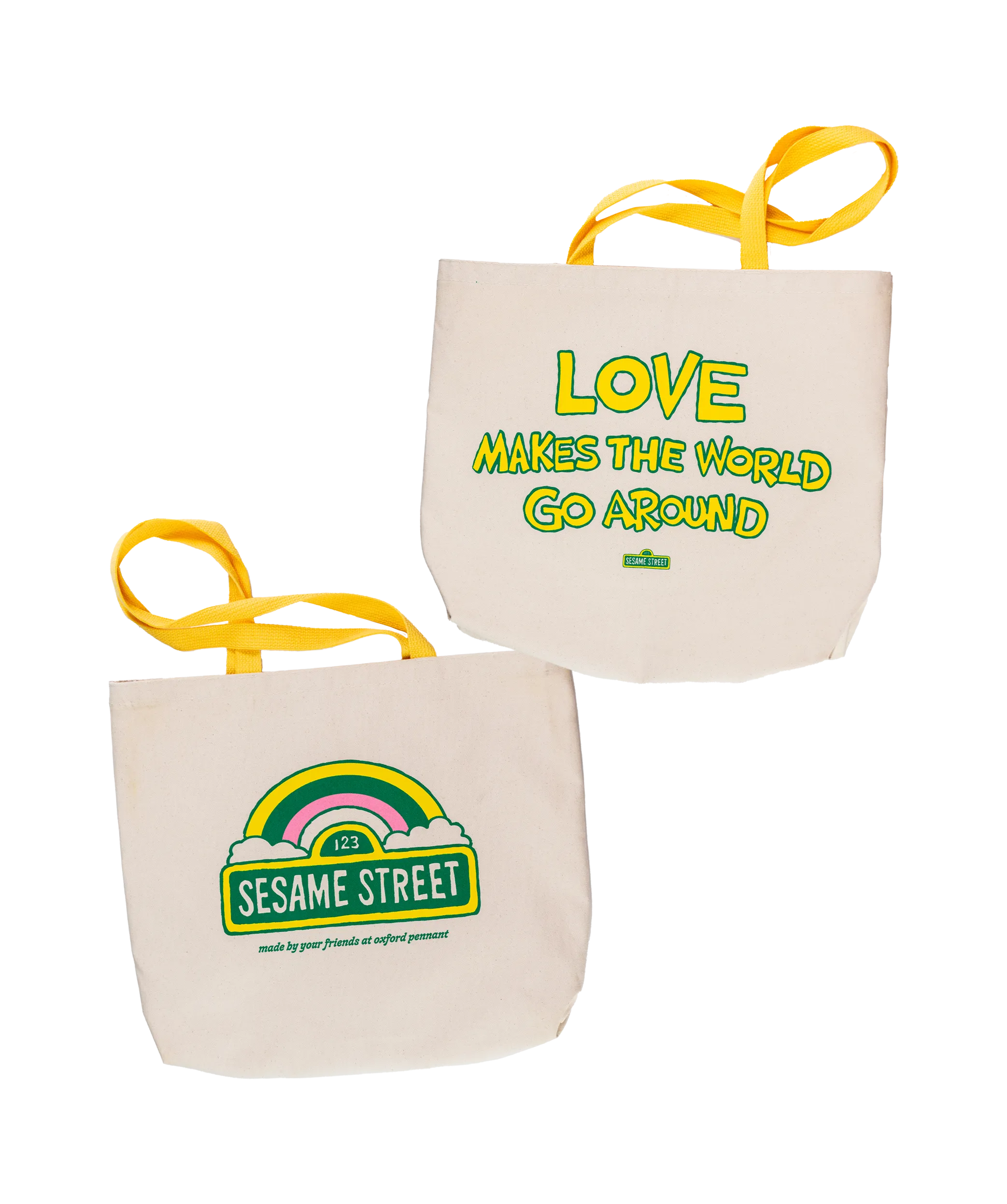 Love Makes The World Go Around Tote Bag • Sesame Street x Oxford Pennant