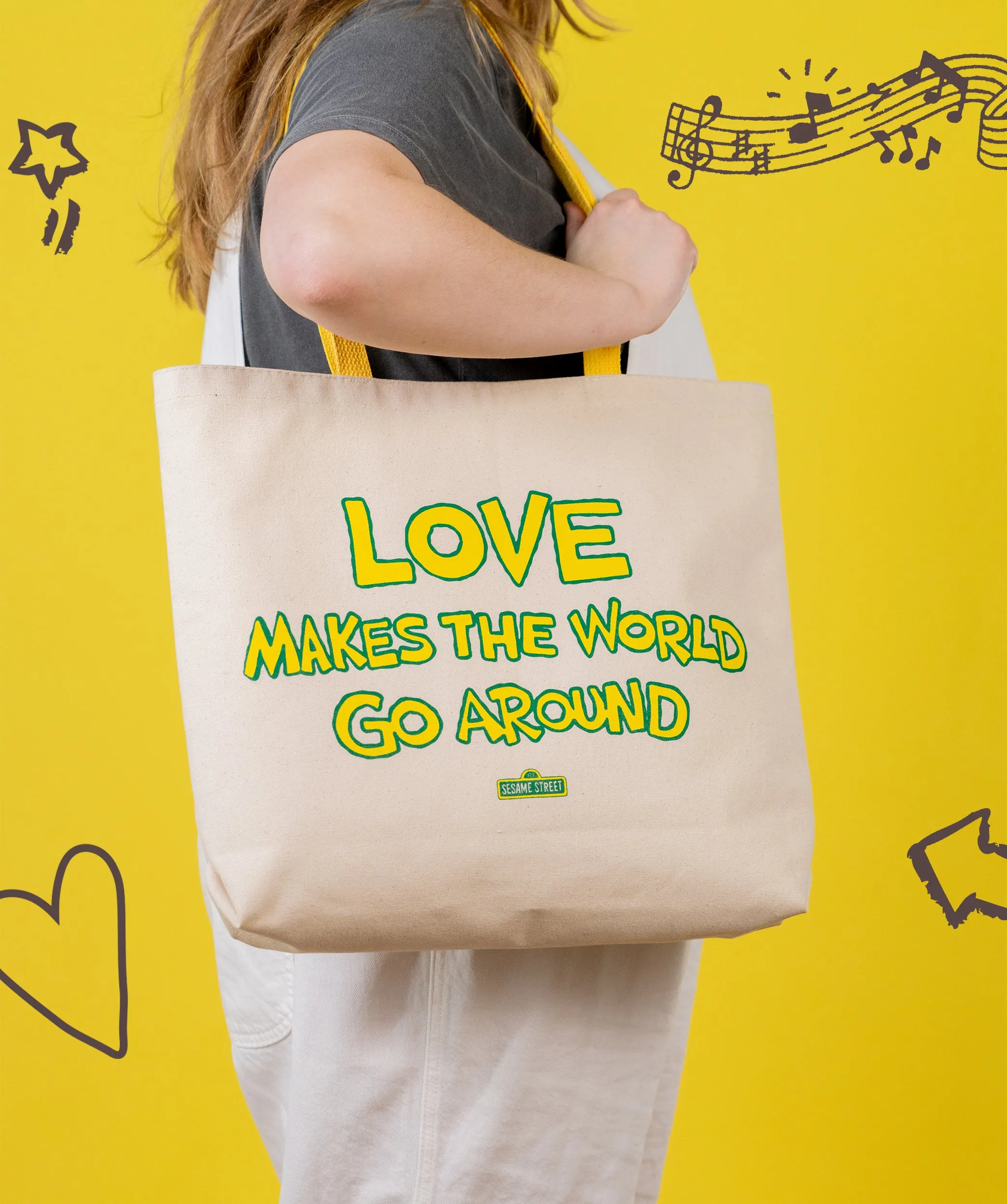 Love Makes The World Go Around Tote Bag • Sesame Street x Oxford Pennant