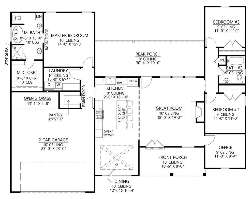 Lovely 3-Bedroom Home with Front Garage and Inviting Porches