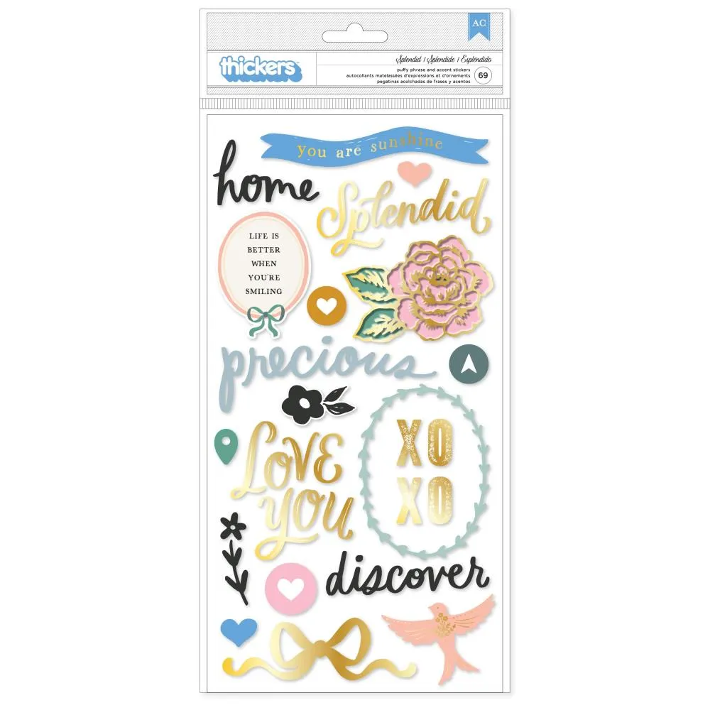 Maggie Holmes Parasol - Thickers Stickers 69 pack - Splendid Phrase/Puffy*
