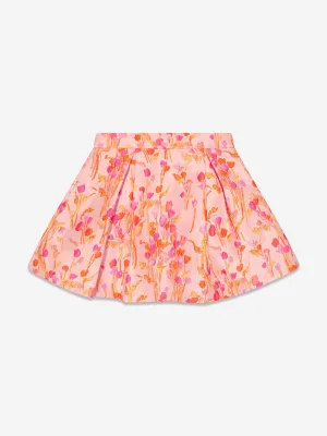 Mama Luma Girls Jacquard Skirt in Orange