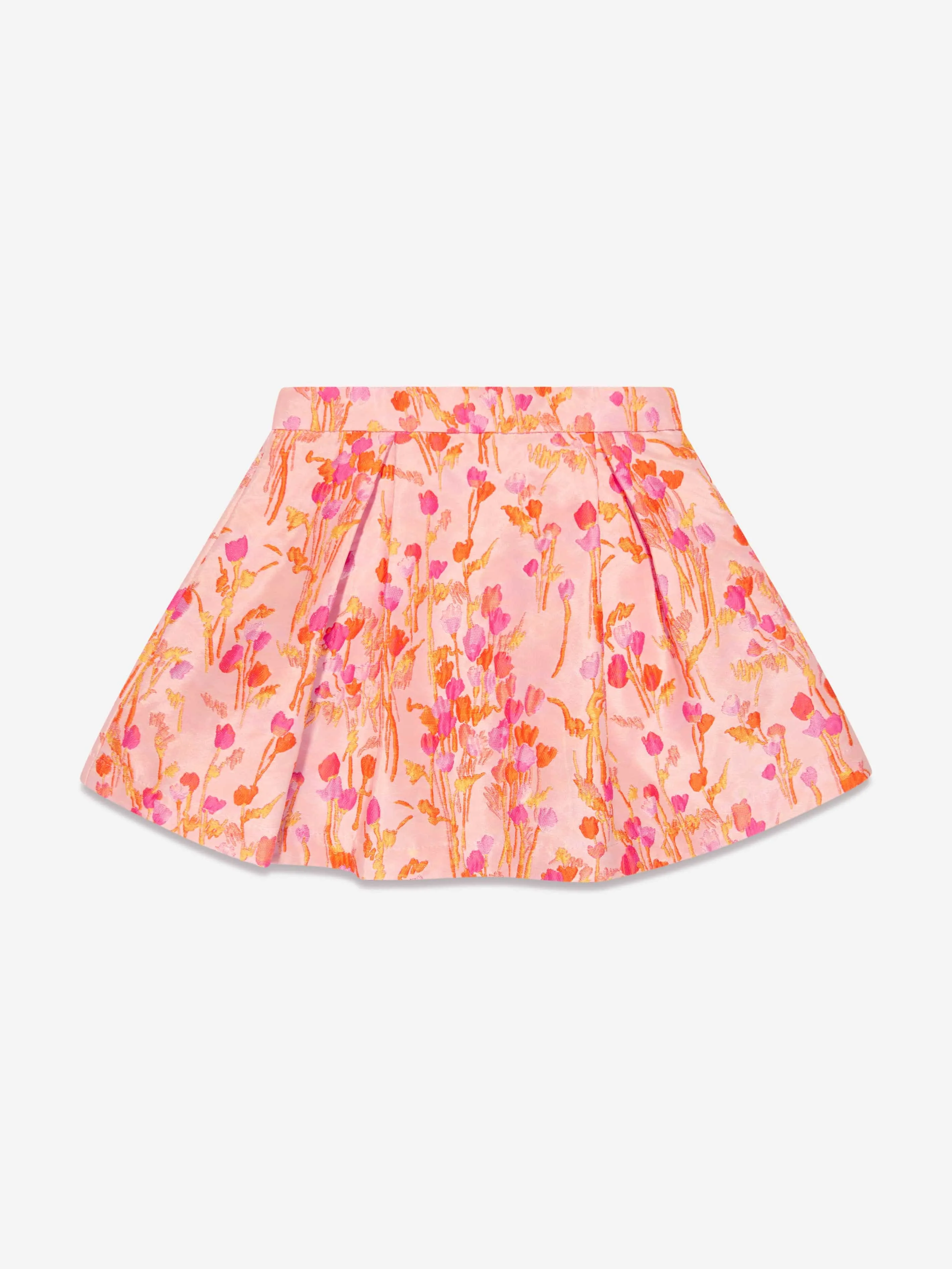 Mama Luma Girls Jacquard Skirt in Orange