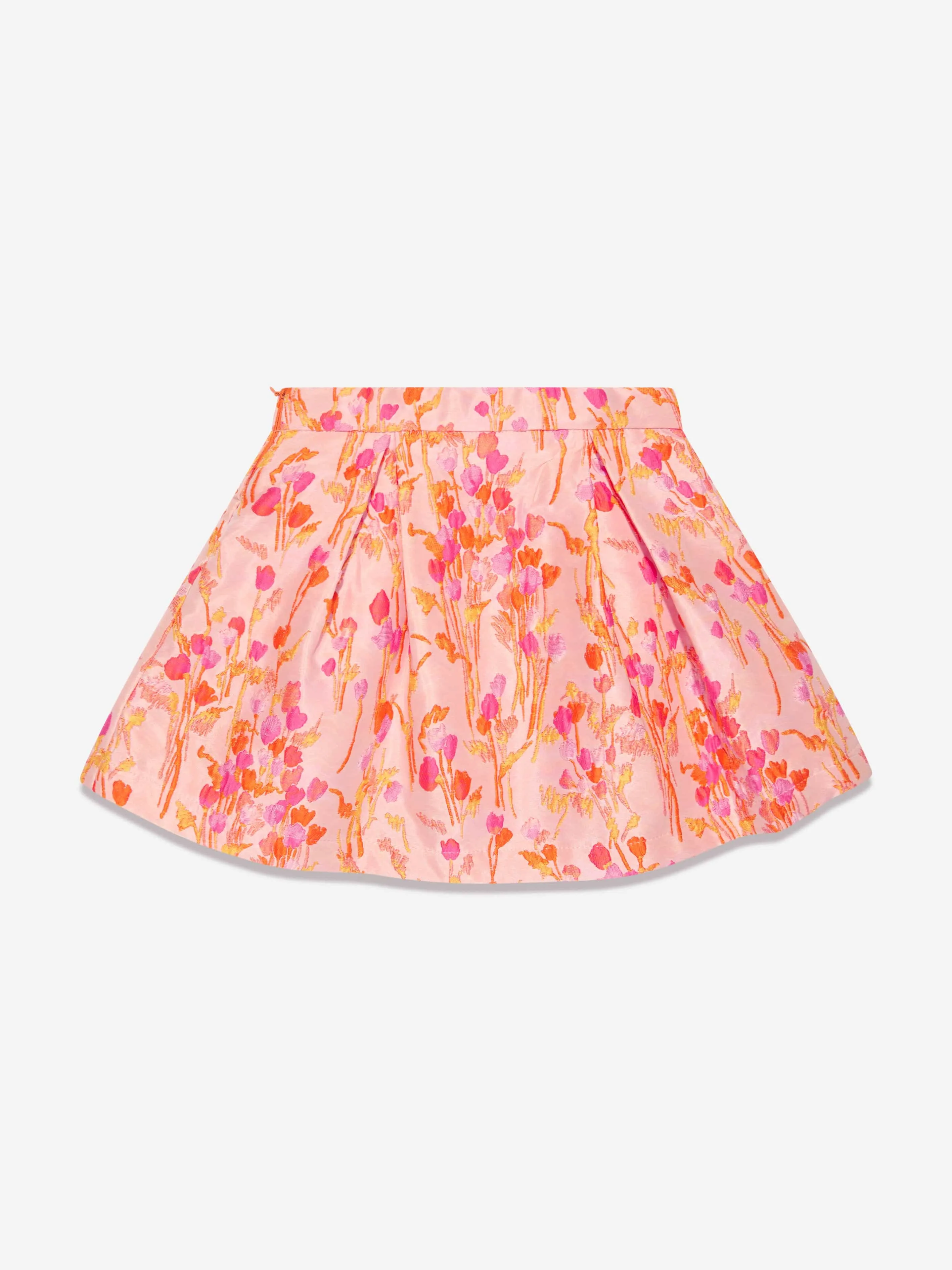 Mama Luma Girls Jacquard Skirt in Orange