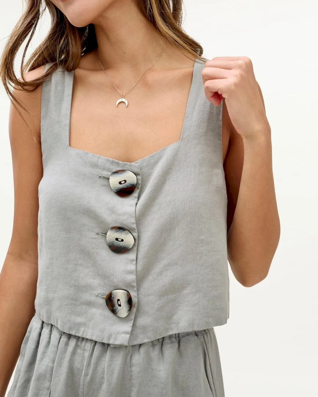 Mary Lawless Lee x Splendid Cross Back Linen Tank