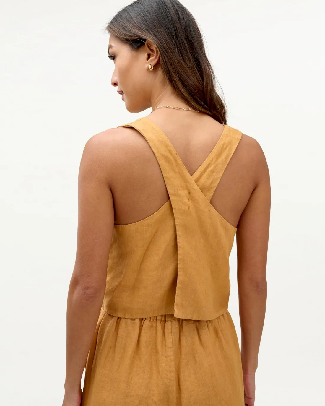 Mary Lawless Lee x Splendid Cross Back Linen Tank