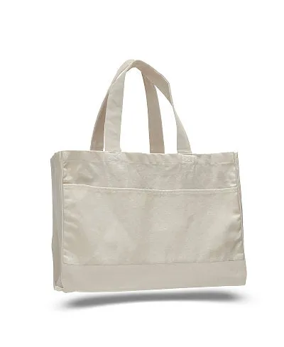 Medallion Modern Monogram Canvas Pocket Tote