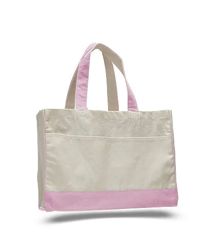 Medallion Modern Monogram Canvas Pocket Tote
