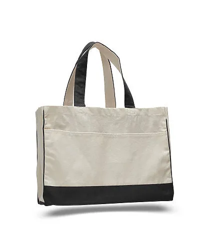 Medallion Modern Monogram Canvas Pocket Tote