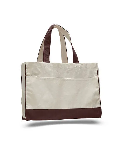 Medallion Modern Monogram Canvas Pocket Tote