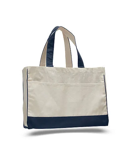 Medallion Modern Monogram Canvas Pocket Tote