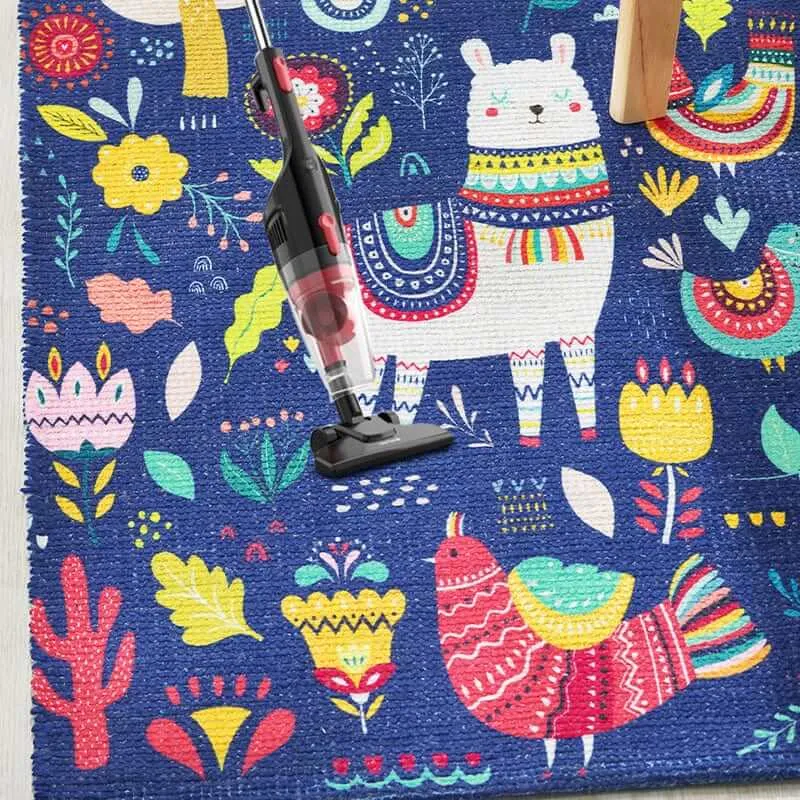 Mona B - Printed Lama Kids Room Dhurrie Carpet Rug Runner Floor Mat for Living Room Bedroom: 2 X 3 Feet Multi Color- PR-109