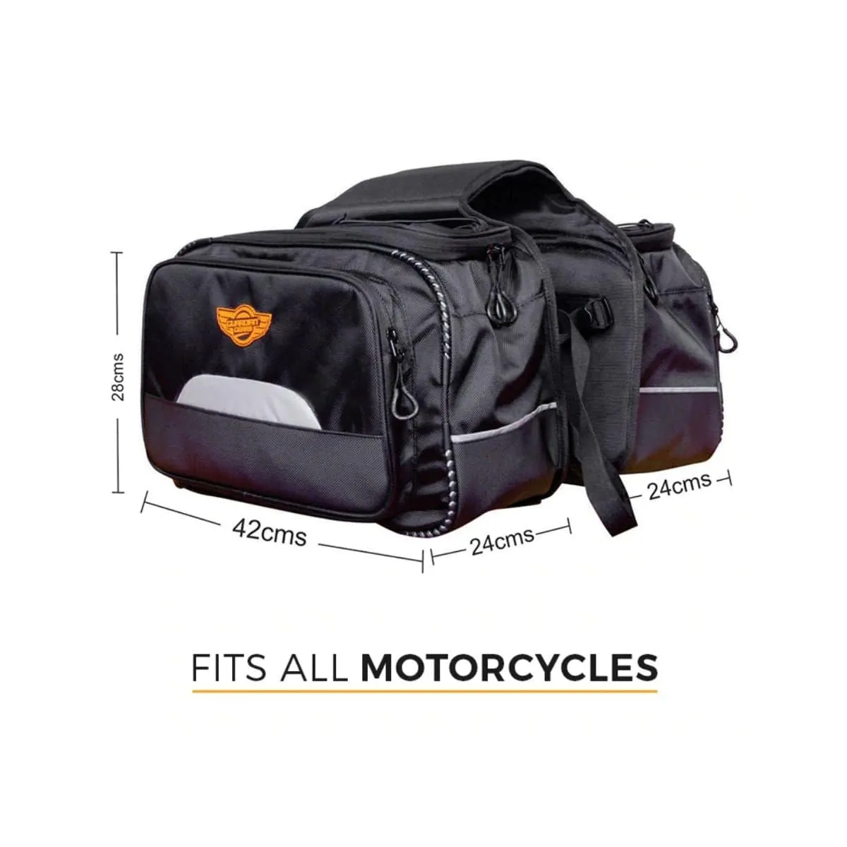 Mustang 50L Saddlebags with Rain Covers & Dry Bags - Black