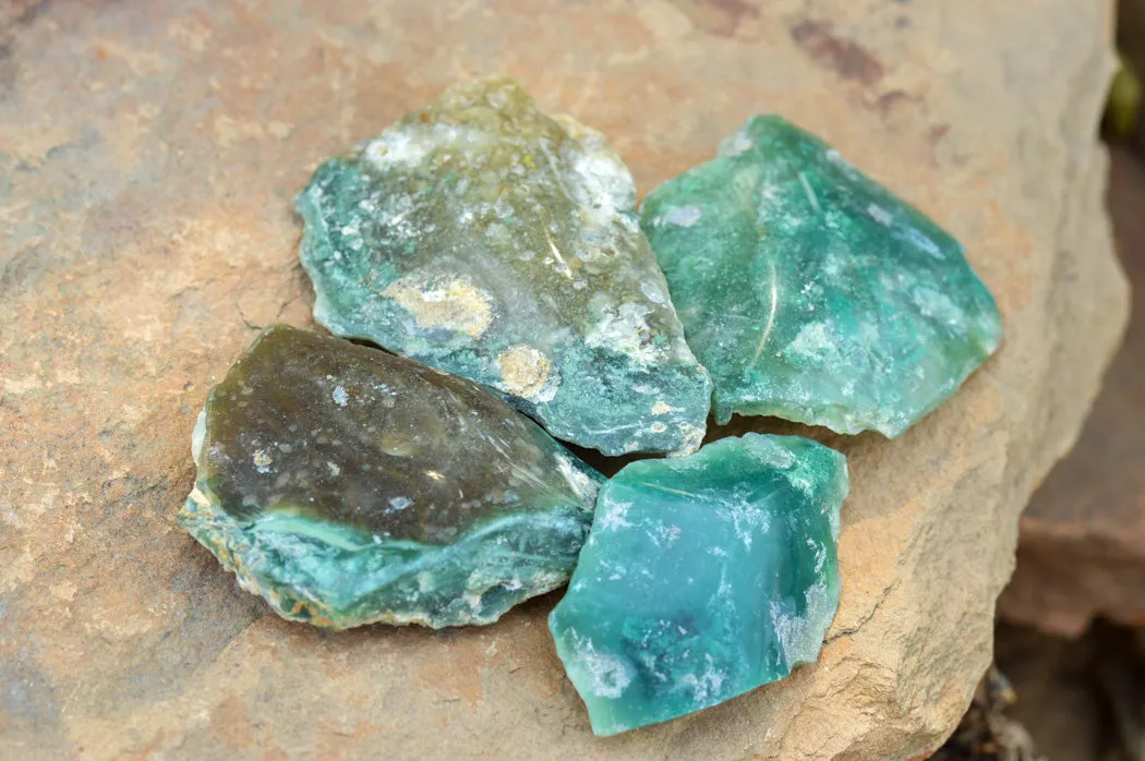 Natural Emerald Mtorolite Plates x 16 From Mutorashanga, Zimbabwe
