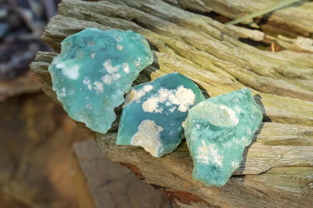 Natural Emerald Mtorolite Plates x 16 From Mutorashanga, Zimbabwe