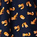 Navy & Orange Fox Print High Waist Swing Skirt
