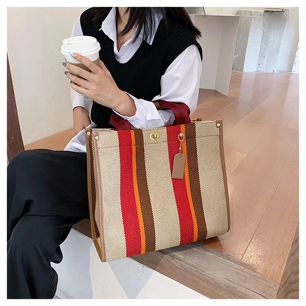 New Canvas Shoulder Bags for Women 2023 Big Capacity Ladies Bag Female 2 Sizes  Purses and Handbag Large Shopping Bag.