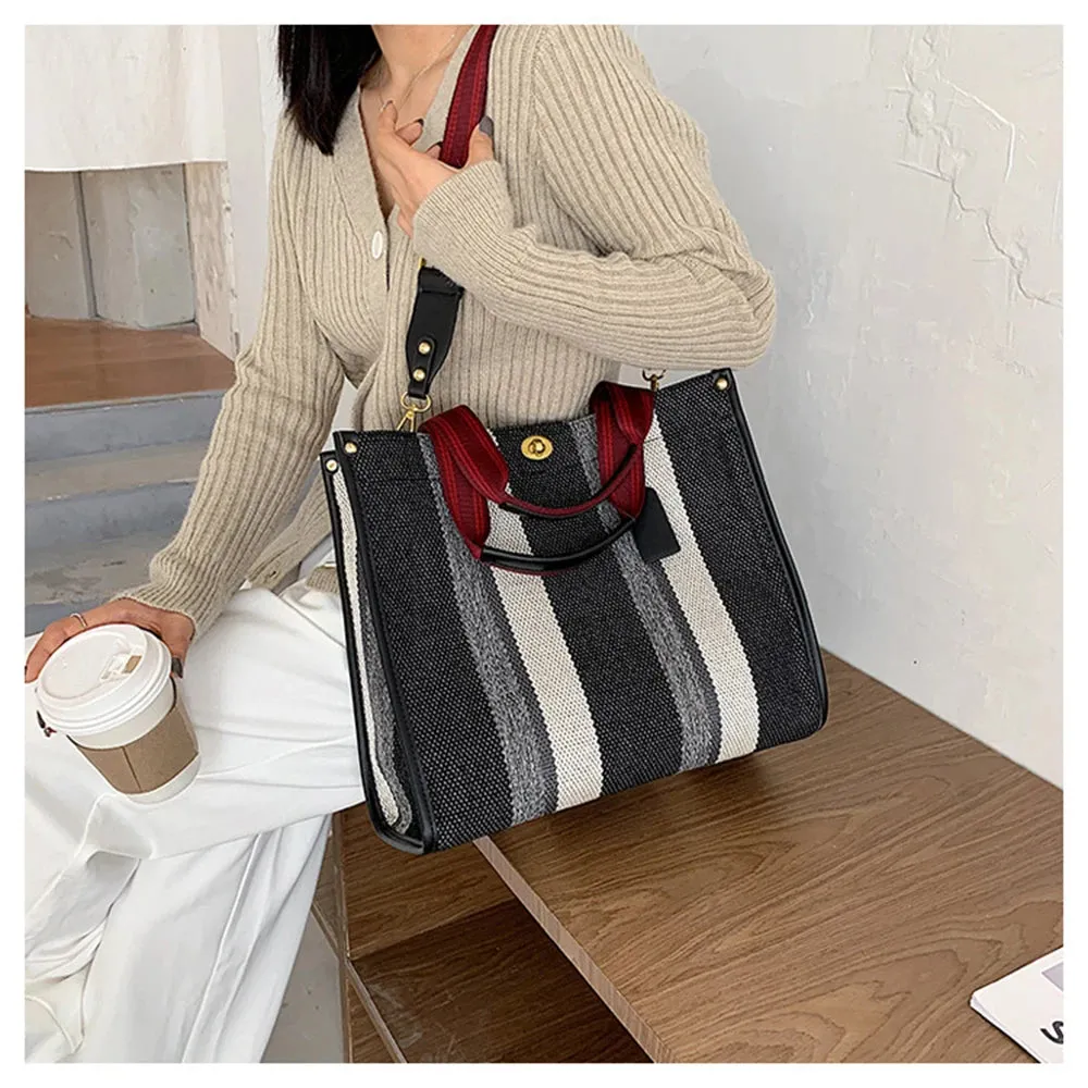 New Canvas Shoulder Bags for Women 2023 Big Capacity Ladies Bag Female 2 Sizes  Purses and Handbag Large Shopping Bag.