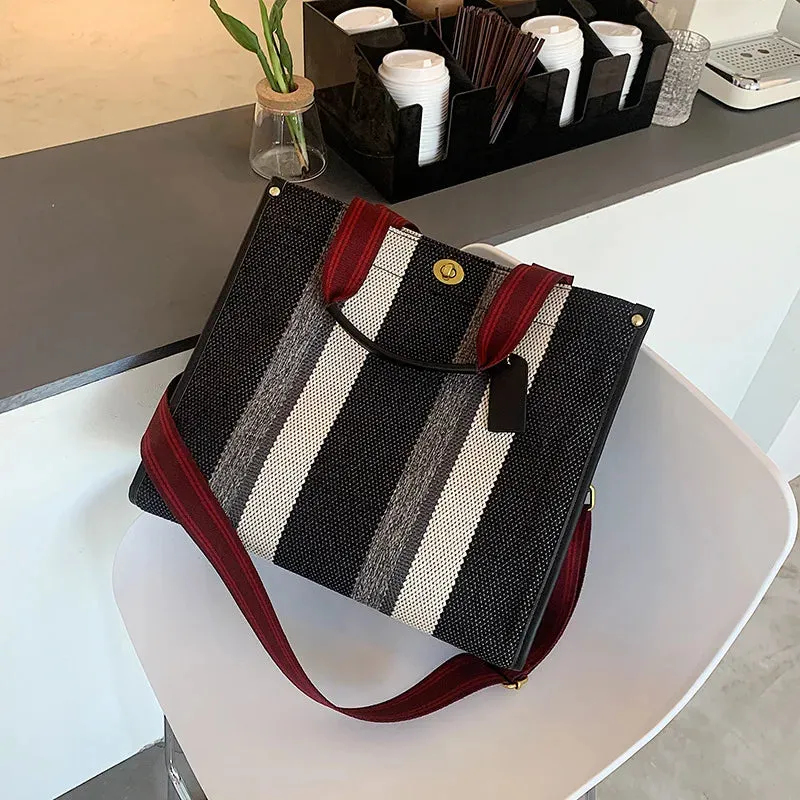 New Canvas Shoulder Bags for Women 2023 Big Capacity Ladies Bag Female 2 Sizes  Purses and Handbag Large Shopping Bag.