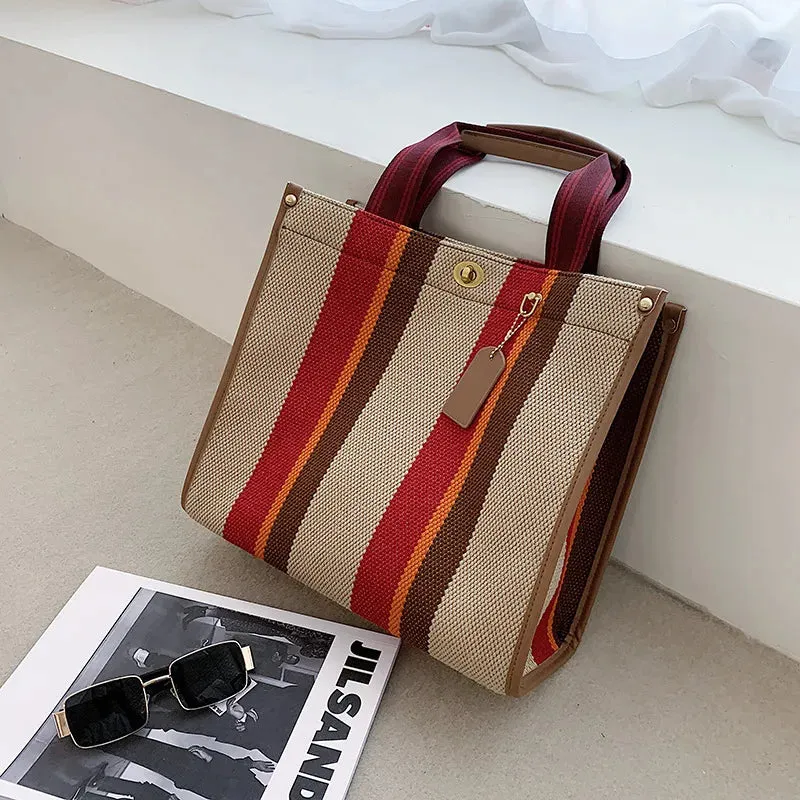 New Canvas Shoulder Bags for Women 2023 Big Capacity Ladies Bag Female 2 Sizes  Purses and Handbag Large Shopping Bag.