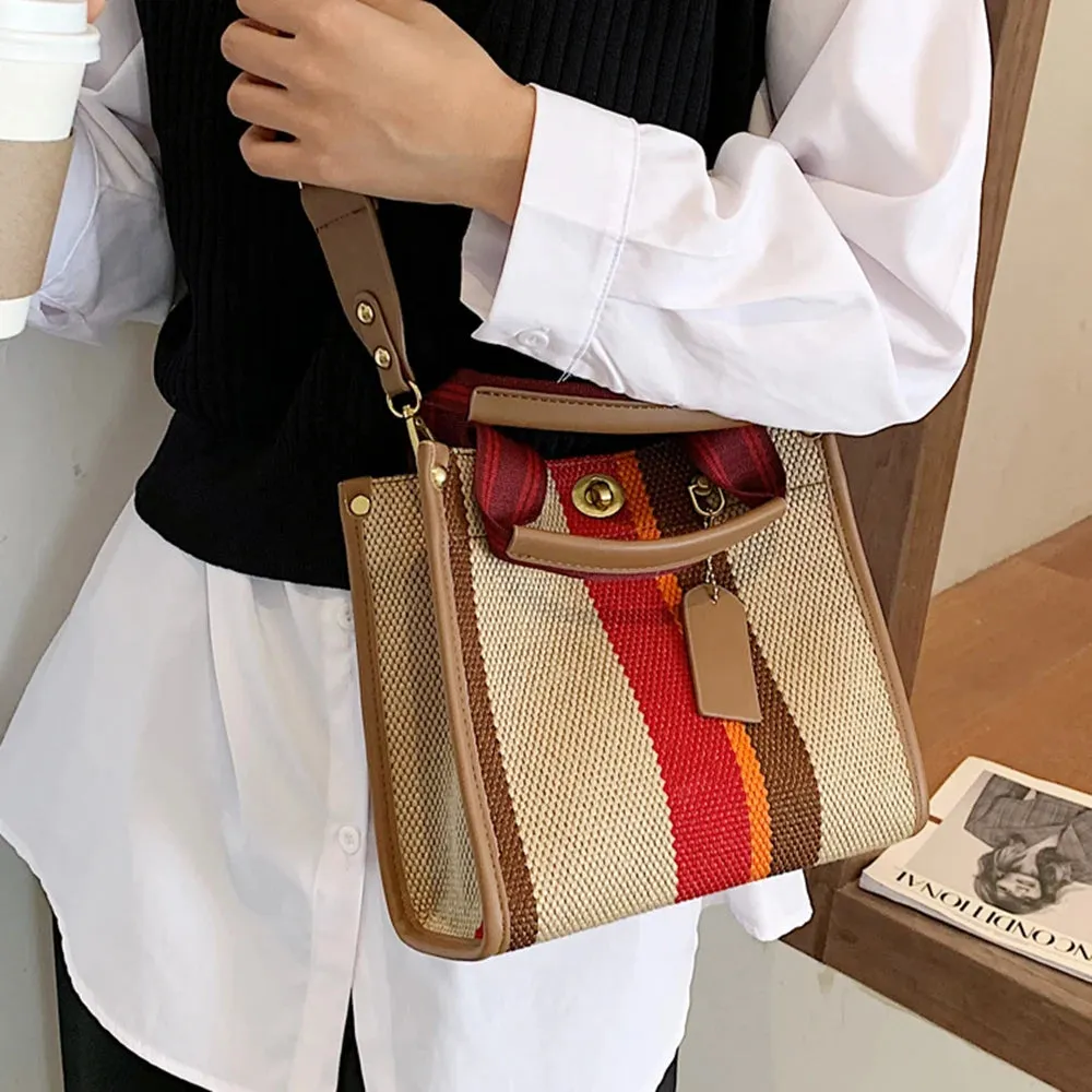 New Canvas Shoulder Bags for Women 2023 Big Capacity Ladies Bag Female 2 Sizes  Purses and Handbag Large Shopping Bag.