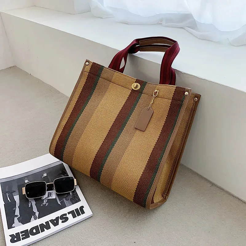 New Canvas Shoulder Bags for Women 2023 Big Capacity Ladies Bag Female 2 Sizes  Purses and Handbag Large Shopping Bag.