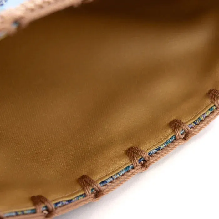 Nishijin-ori Small Drawstring Bag - Snake / Blue -,  Made in Kyoto, Japan,  Japanese traditional craft purse