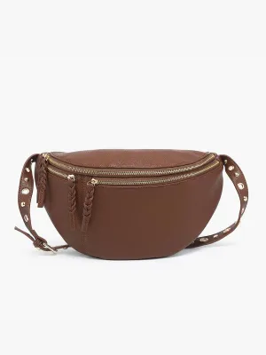 Nova Brown Studded Sling Bag